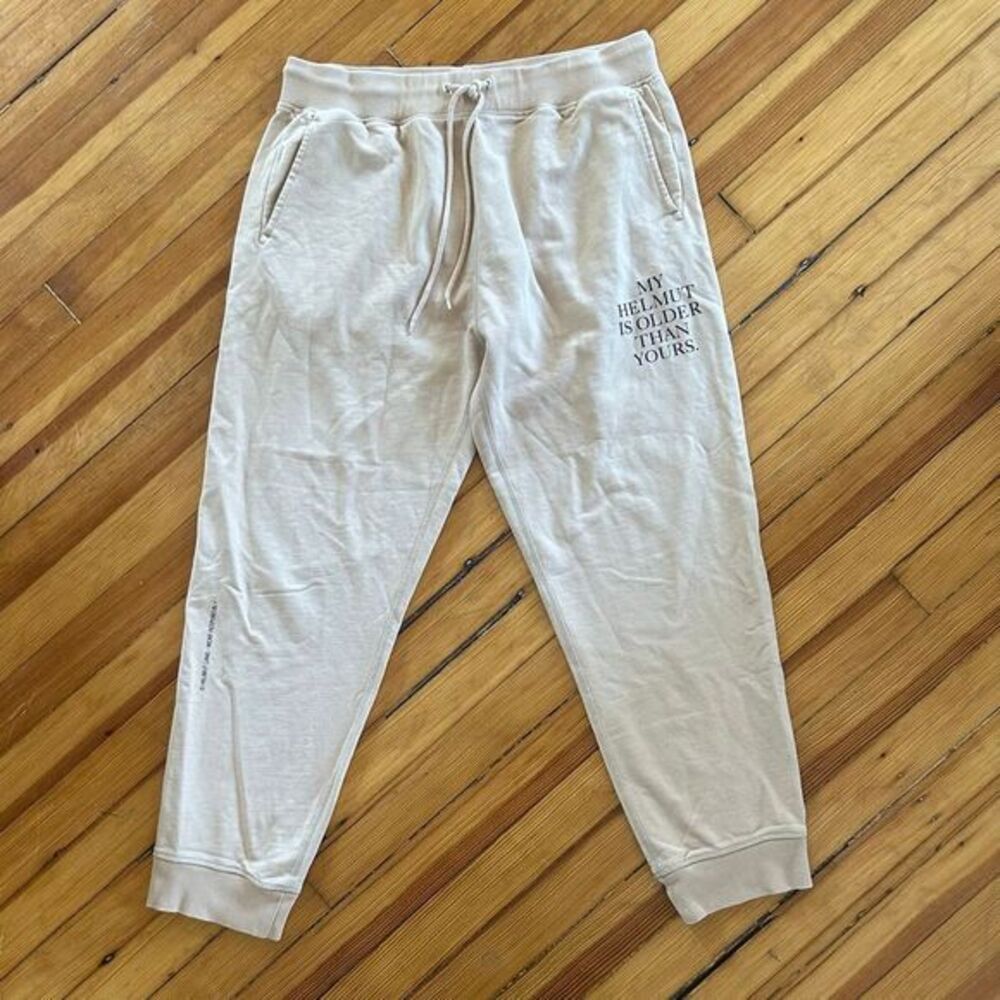 Helmut Lang Older / Wear Responsibly Sweatpant Joggers in Noble Tan Size XL